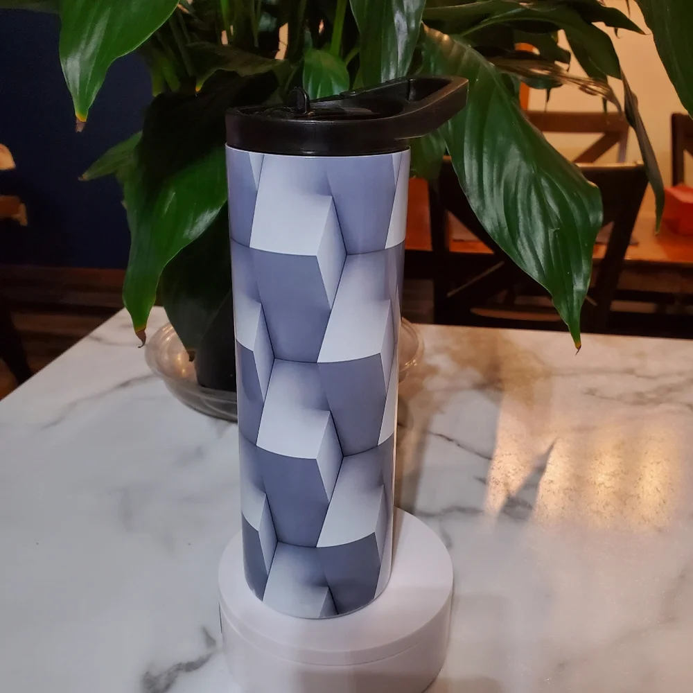 Shades of Gray 3D Look 20oz Tumbler with duo lids 🎉sale
